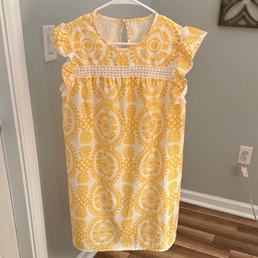 SHEIN Yellow and White Casual Dress